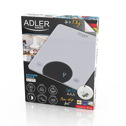 Kuchynská váha Adler - do 10 kg - LED